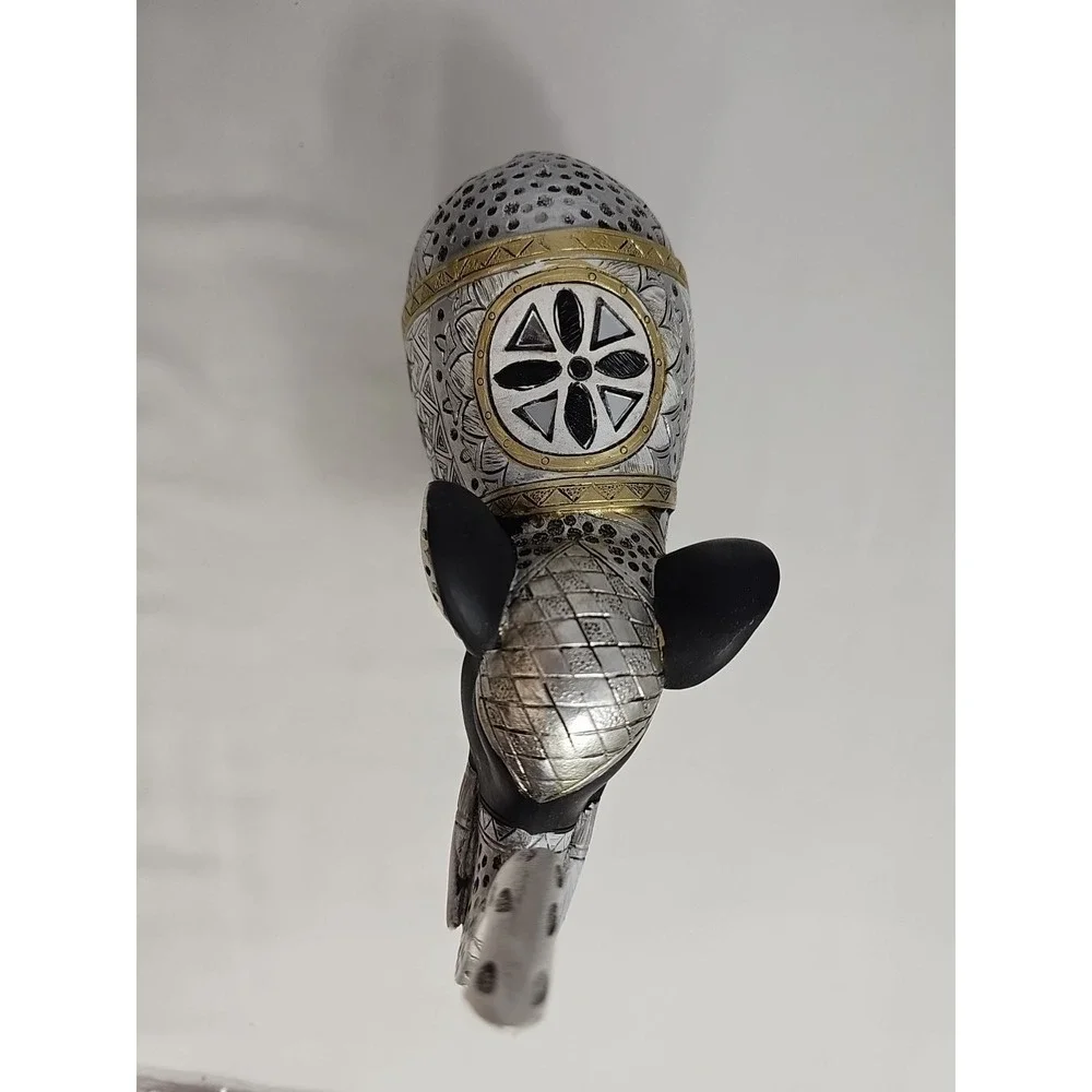 Elephant Raised Trunk Figurine Embellished with Mirrors And Beautiful Designs